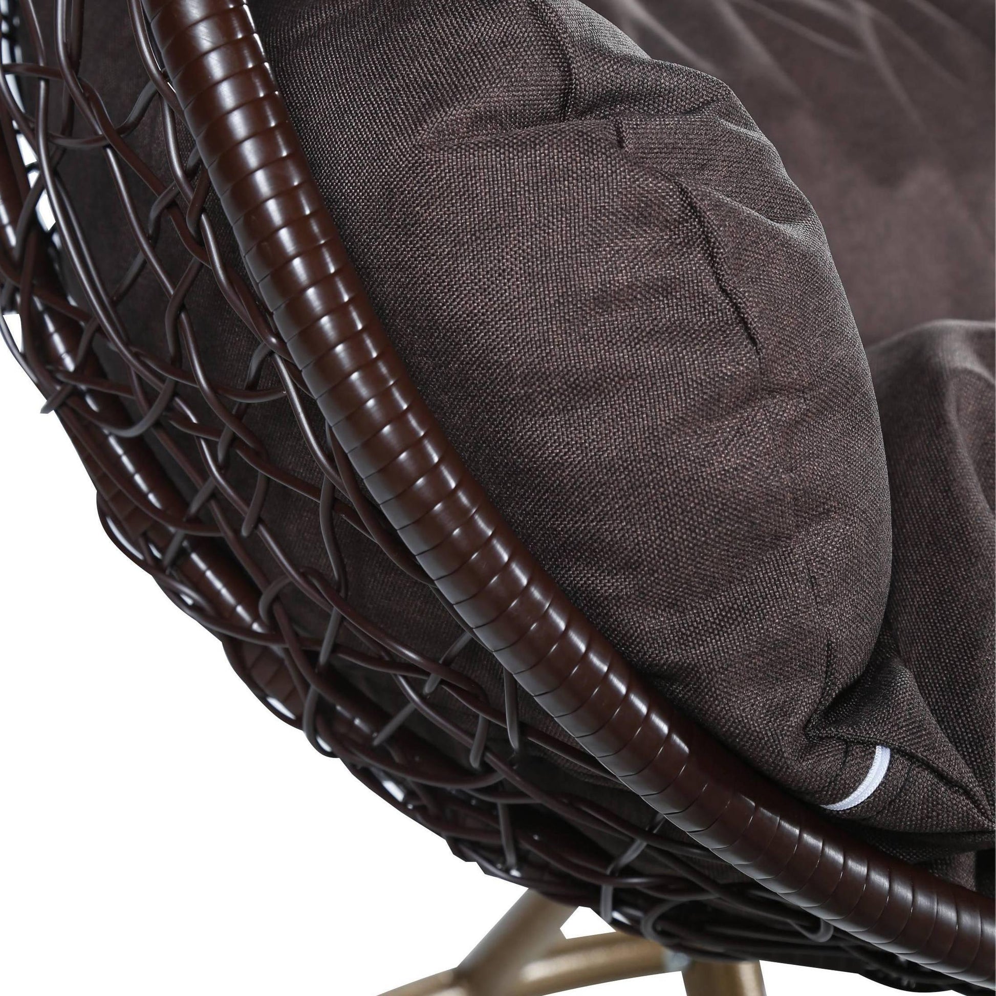 Recluse Two-Person Seater Hanging Swing Chair with Teardrop Design in Brown Frame - Elax Furniture