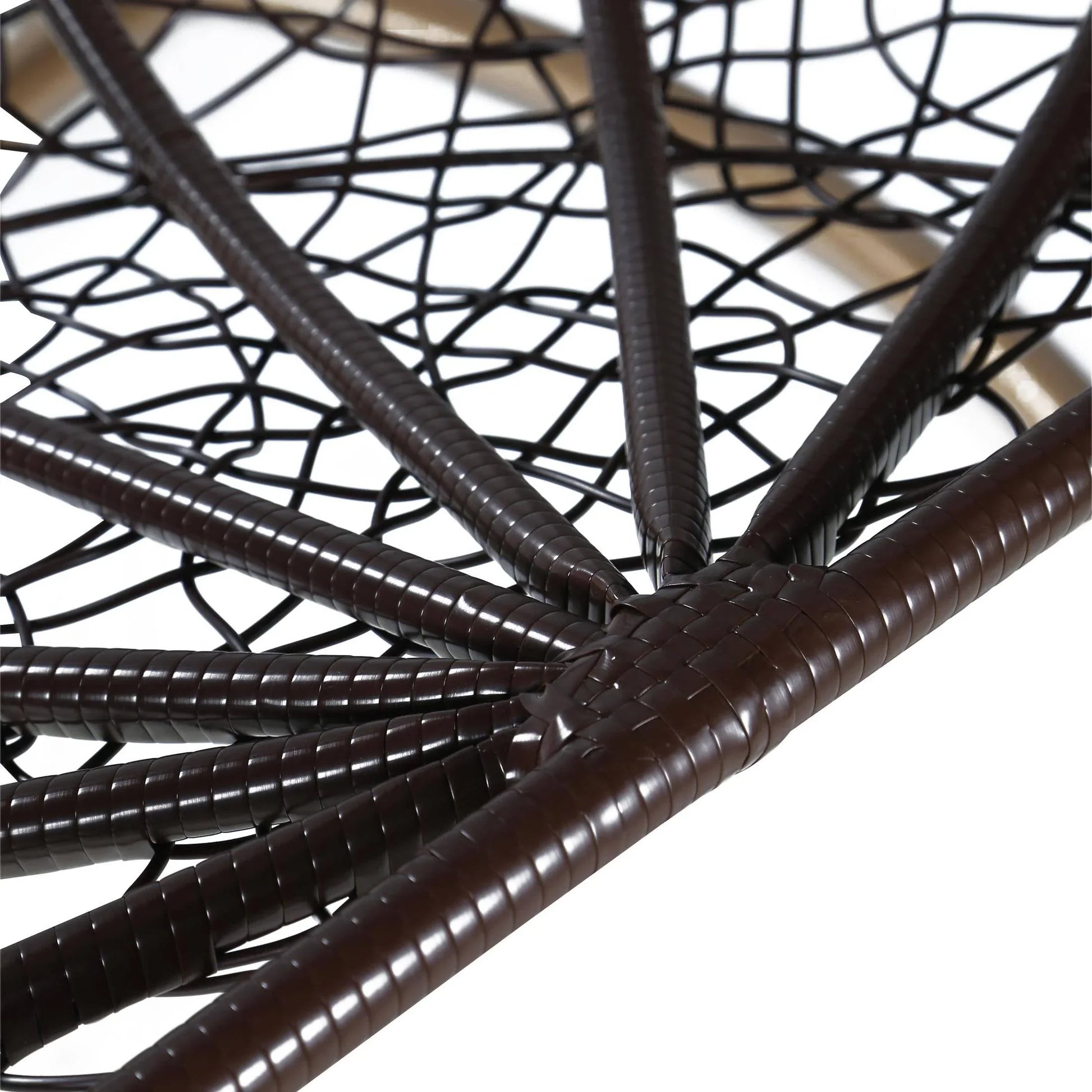 Recluse Two-Person Seater Hanging Swing Chair with Teardrop Design in Brown Frame - Elax Furniture