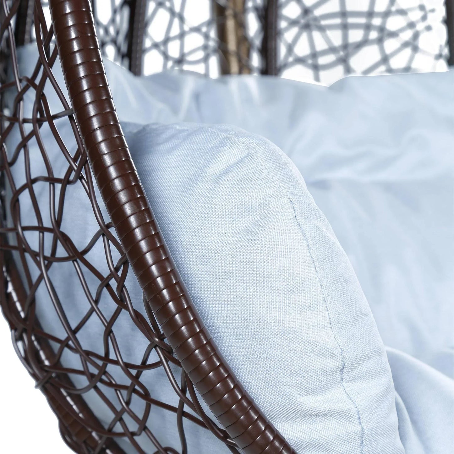 Recluse Two-Person Seater Hanging Swing Chair with Teardrop Design in Brown Frame - Elax Furniture