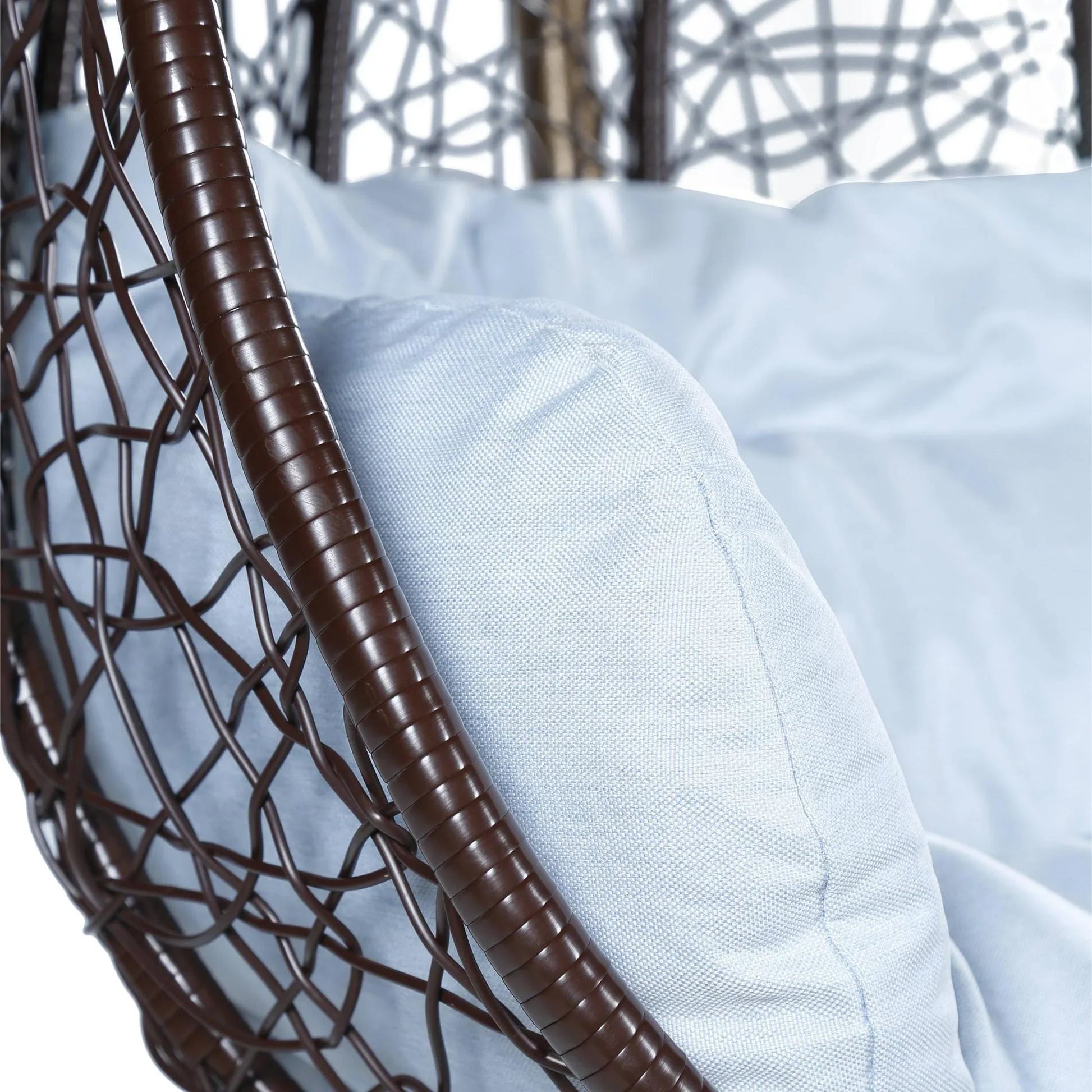 Recluse Two-Person Seater Hanging Swing Chair with Teardrop Design in Brown Frame - Elax Furniture