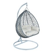 Recluse Two-Person Seater Hanging Swing Chair with Teardrop Design in Grey Frame - Elax Furniture
