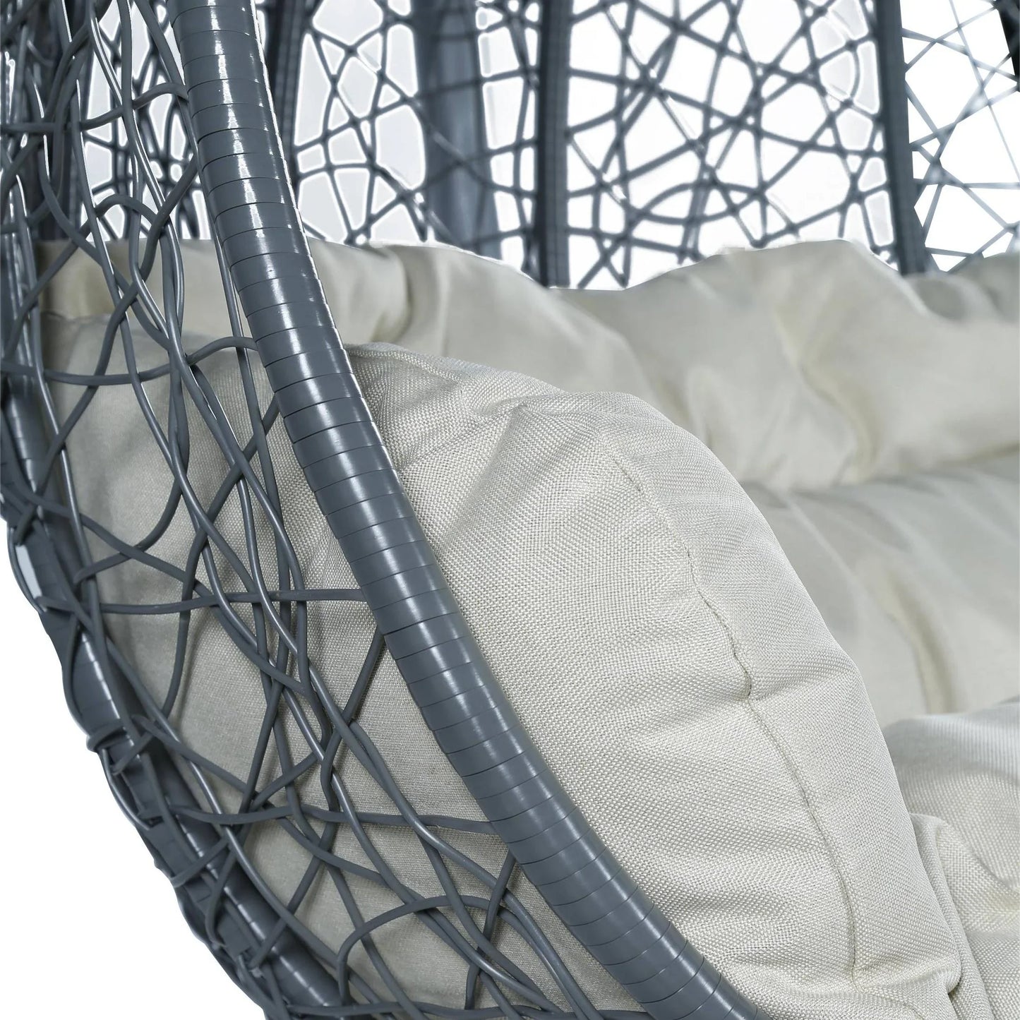 Recluse Two-Person Seater Hanging Swing Chair with Teardrop Design in Grey Frame - Elax Furniture