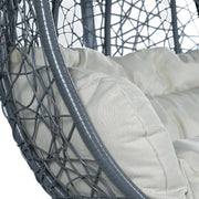 Recluse Two-Person Seater Hanging Swing Chair with Teardrop Design in Grey Frame - Elax Furniture