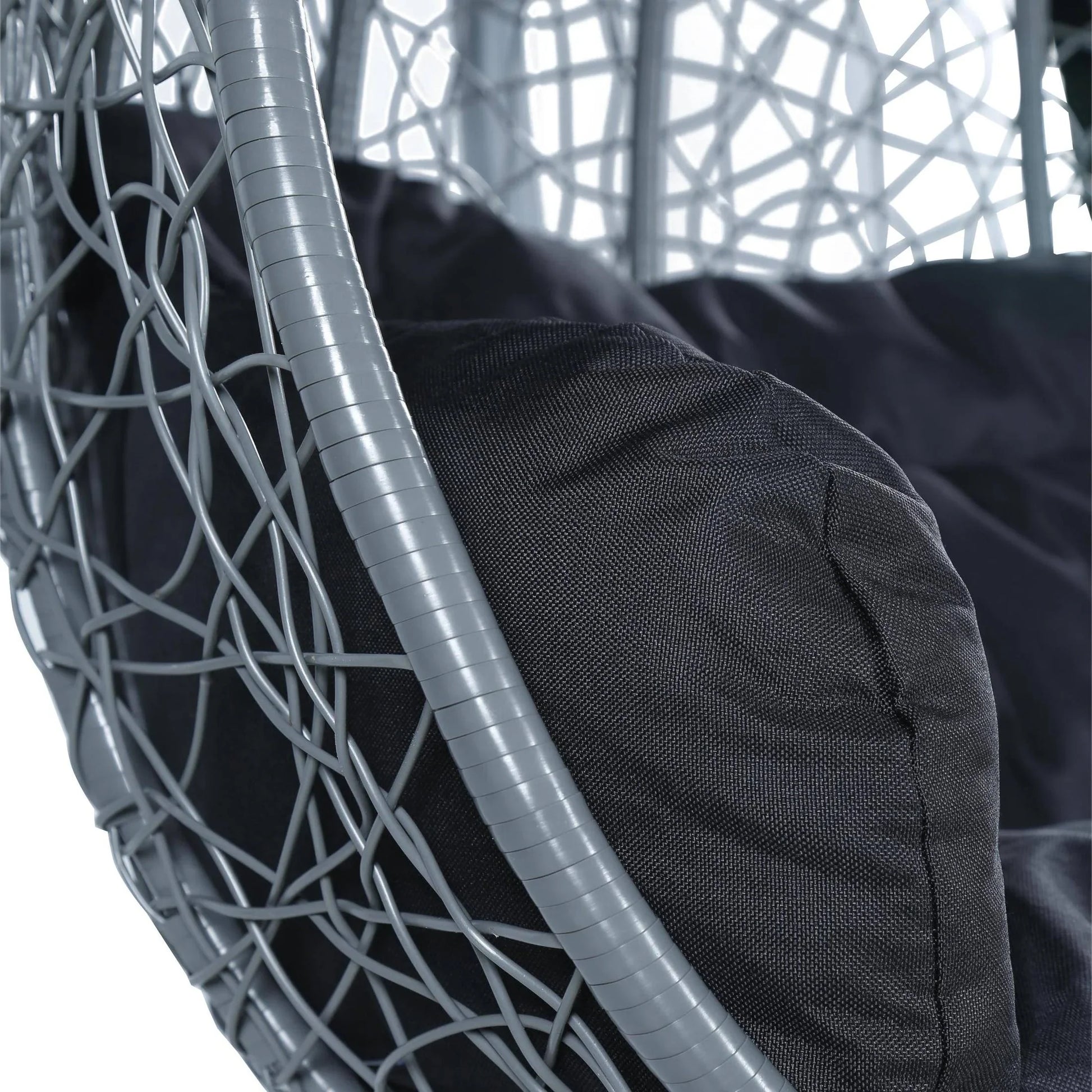 Recluse Two-Person Seater Hanging Swing Chair with Teardrop Design in Grey Frame - Elax Furniture