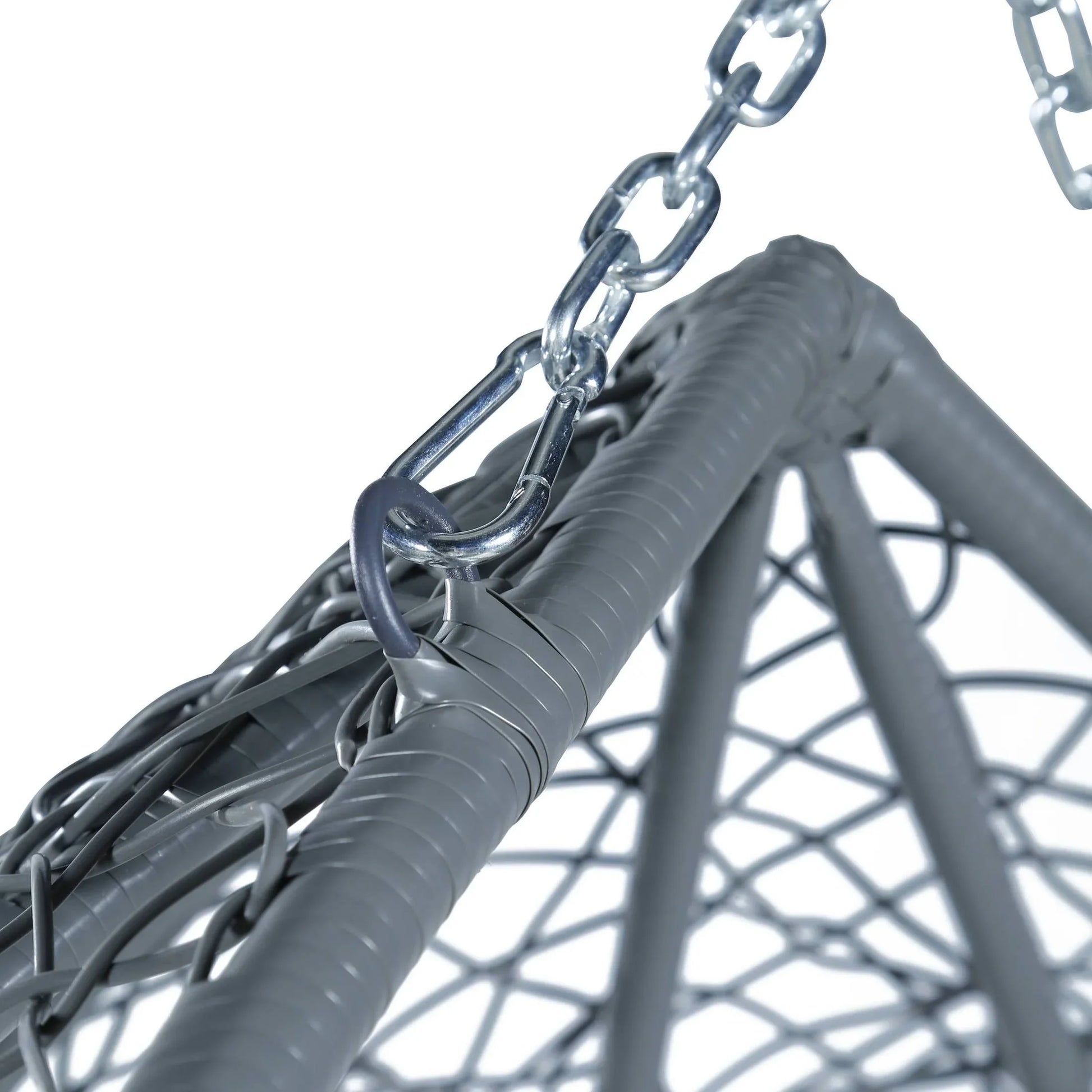 Recluse Two-Person Seater Hanging Swing Chair with Teardrop Design in Grey Frame - Elax Furniture