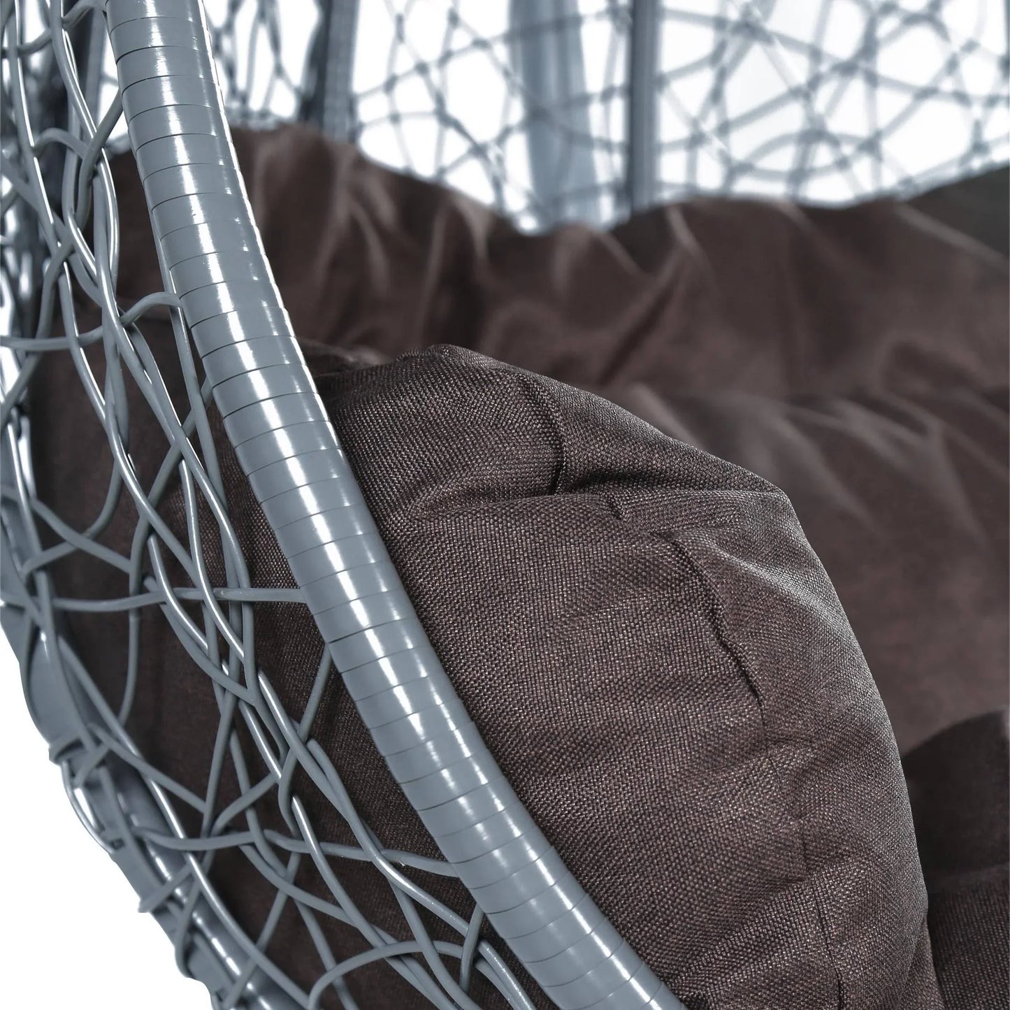 Recluse Two-Person Seater Hanging Swing Chair with Teardrop Design in Grey Frame - Elax Furniture