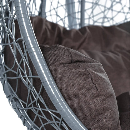 Recluse Two-Person Seater Hanging Swing Chair with Teardrop Design in Grey Frame - Elax Furniture