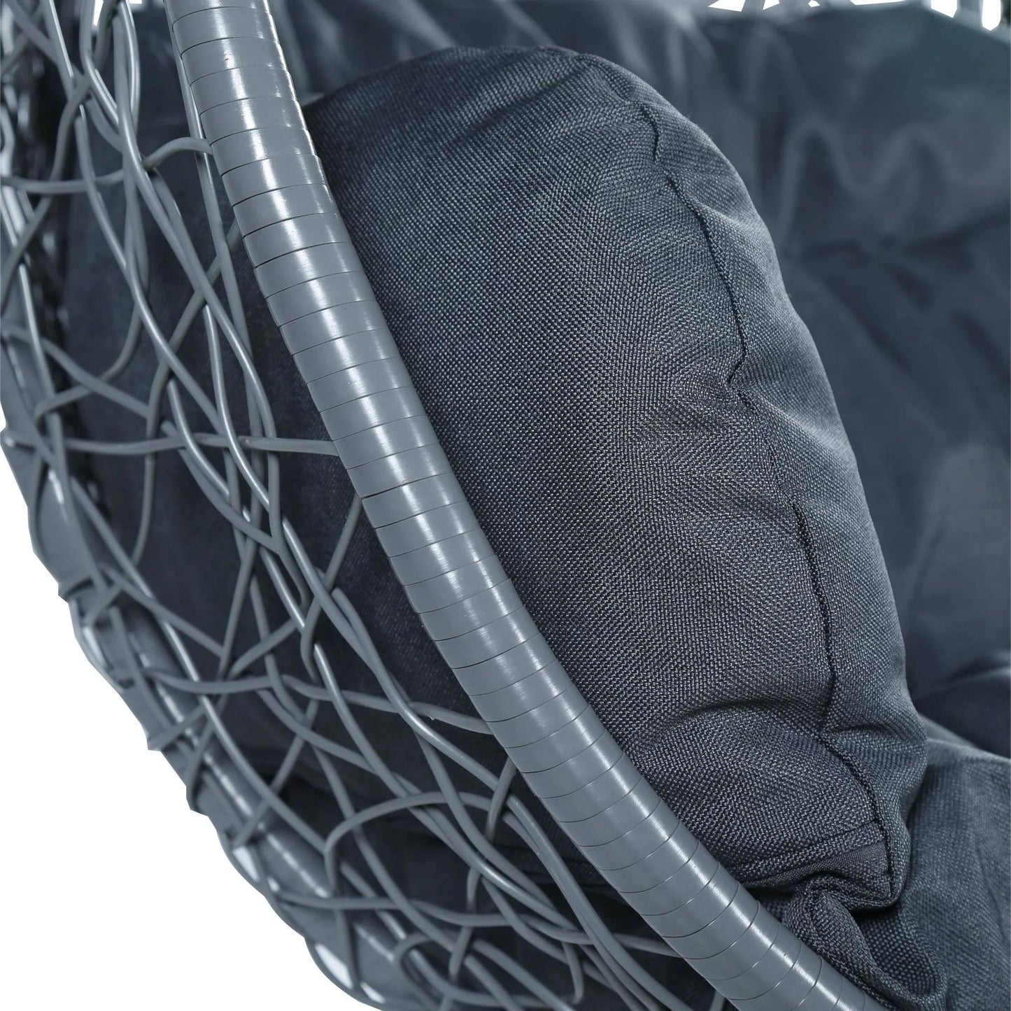 Recluse Two-Person Seater Hanging Swing Chair with Teardrop Design in Grey Frame - Elax Furniture