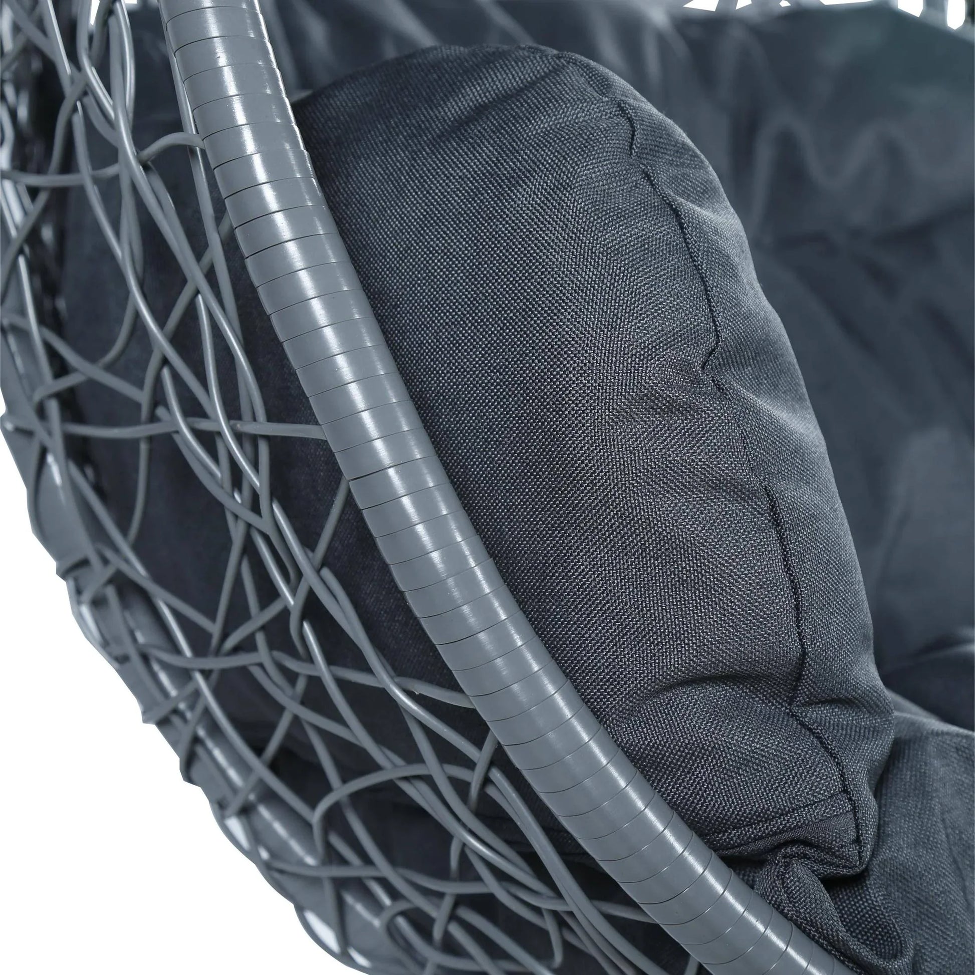 Recluse Two-Person Seater Hanging Swing Chair with Teardrop Design in Grey Frame - Elax Furniture