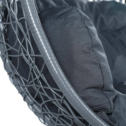 Recluse Two-Person Seater Hanging Swing Chair with Teardrop Design in Grey Frame - Elax Furniture