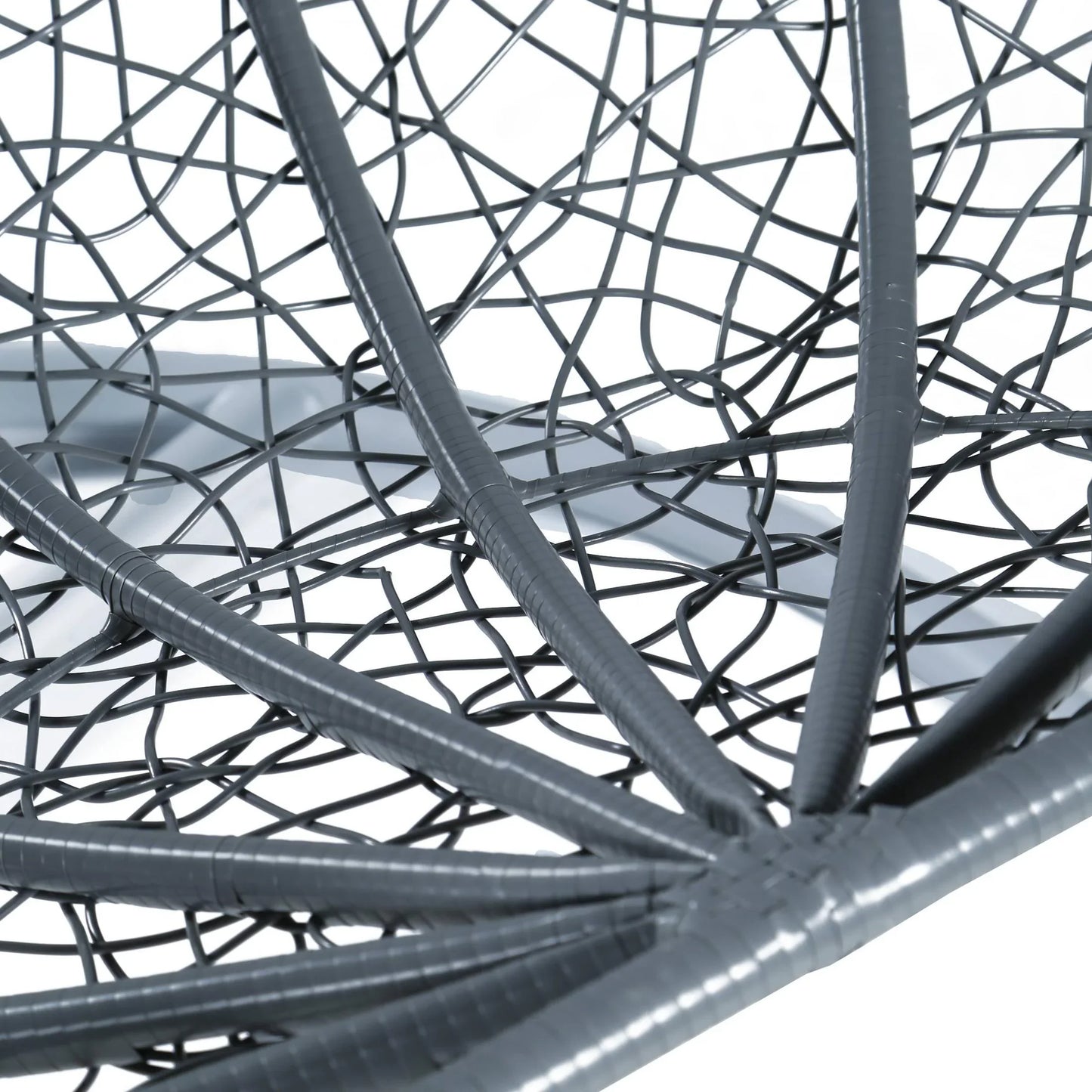 Recluse Two-Person Seater Hanging Swing Chair with Teardrop Design in Grey Frame - Elax Furniture