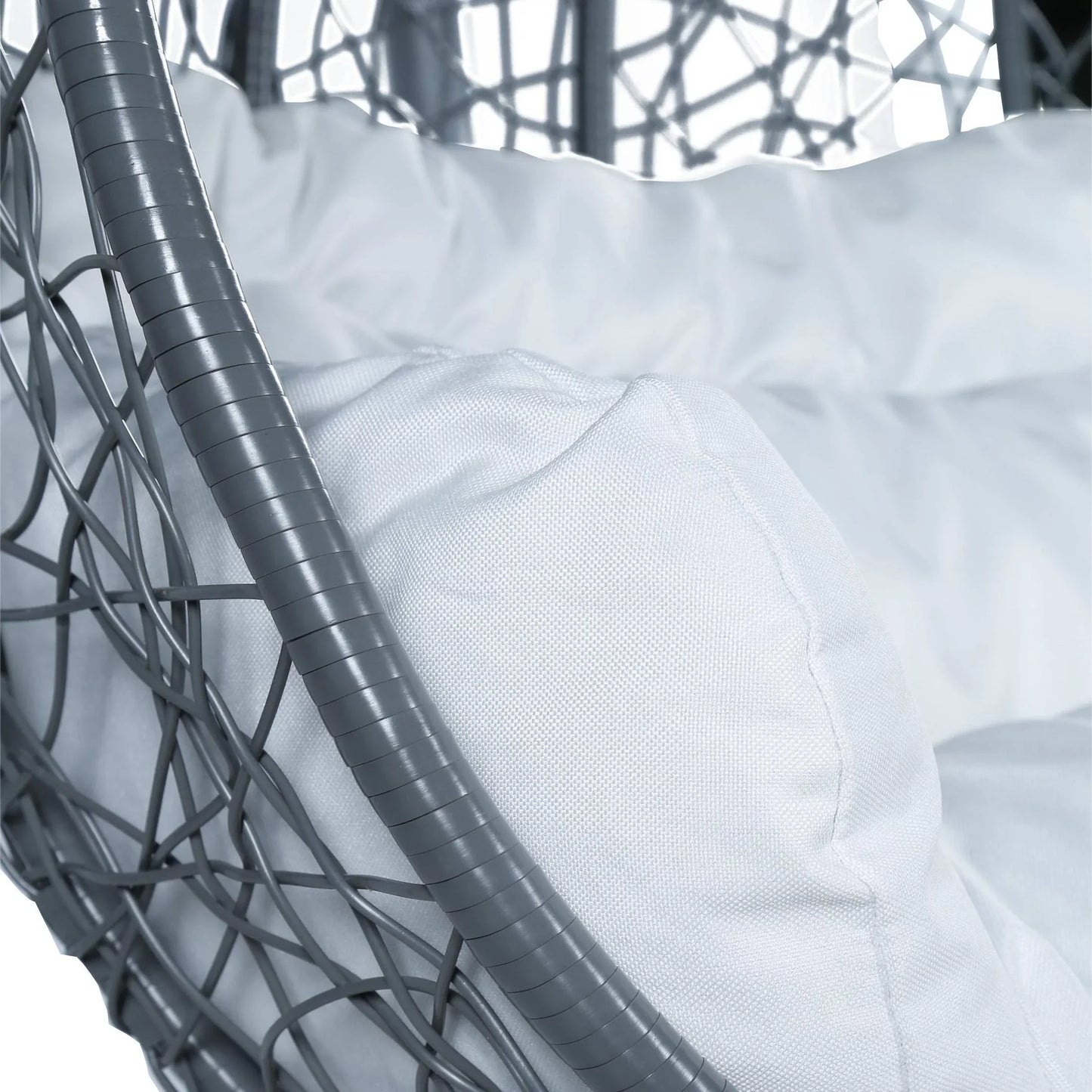 Recluse Two-Person Seater Hanging Swing Chair with Teardrop Design in Grey Frame - Elax Furniture