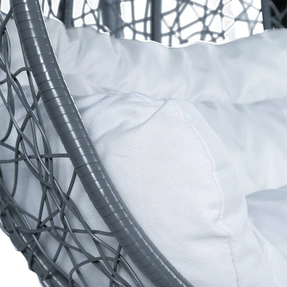 Recluse Two-Person Seater Hanging Swing Chair with Teardrop Design in Grey Frame - Elax Furniture