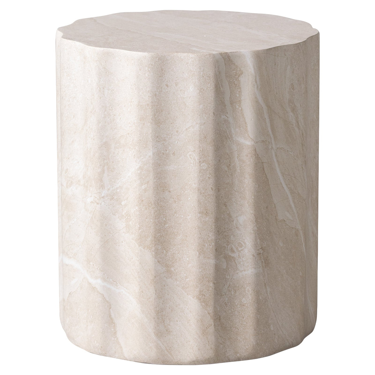 Ridge End/Side Table in Fiberstone for Indoor and Outdoor