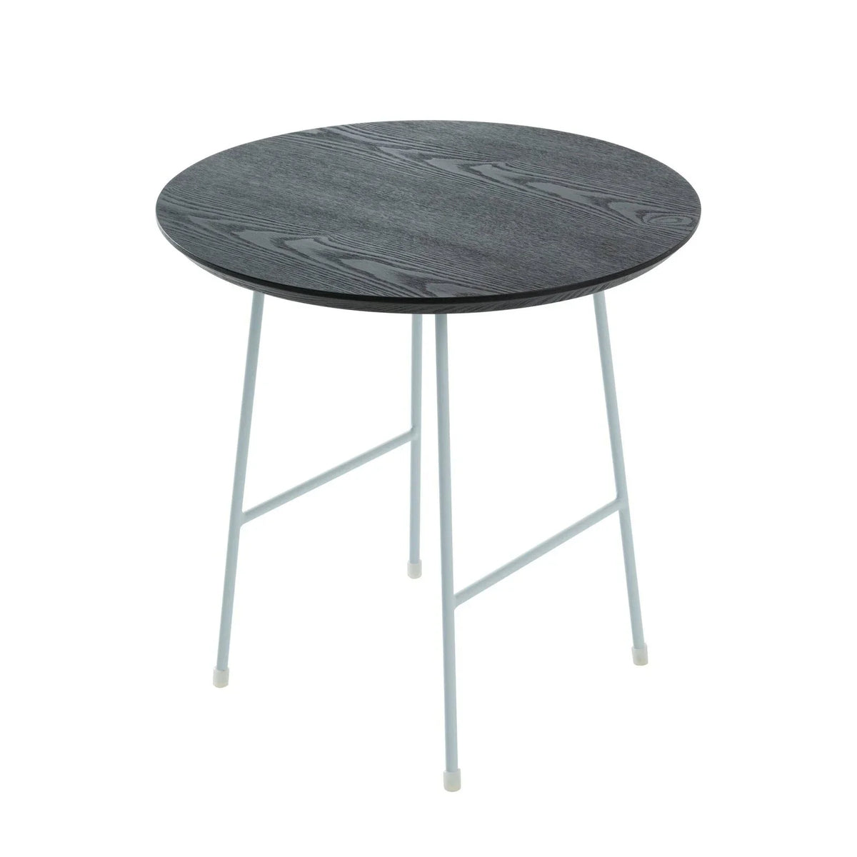Rossmore Round Side Table with MDF Wood Tabletop in White Steel - Elax Furniture