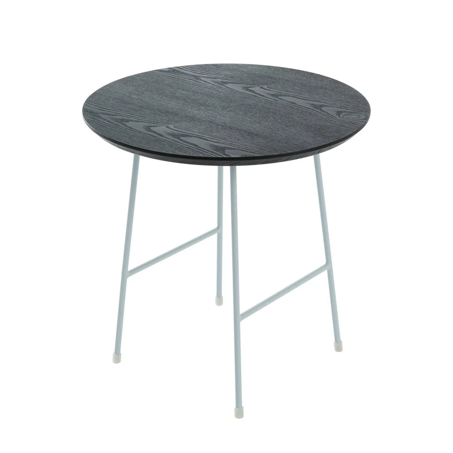 Rossmore Round Side Table with MDF Wood Tabletop in White Steel - Elax Furniture
