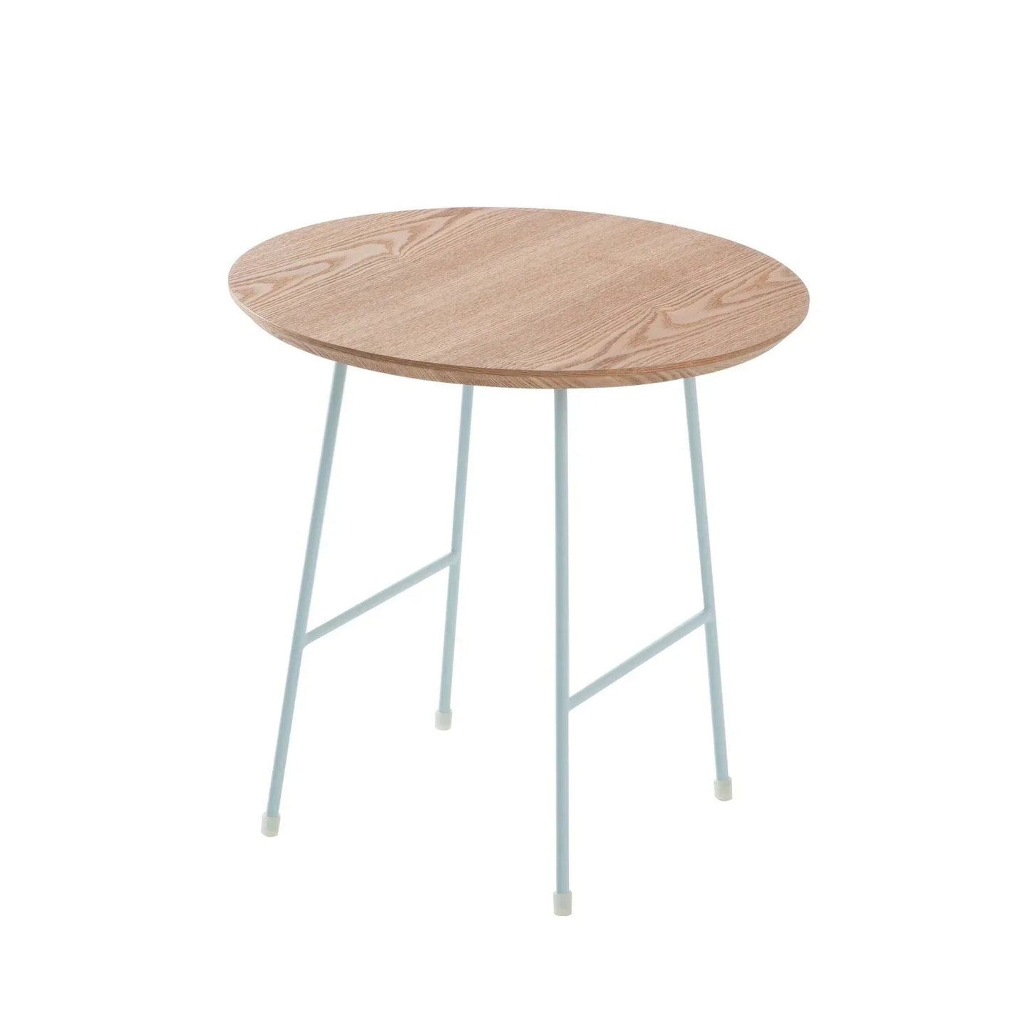 Rossmore Round Side Table with MDF Wood Tabletop in White Steel - Elax Furniture