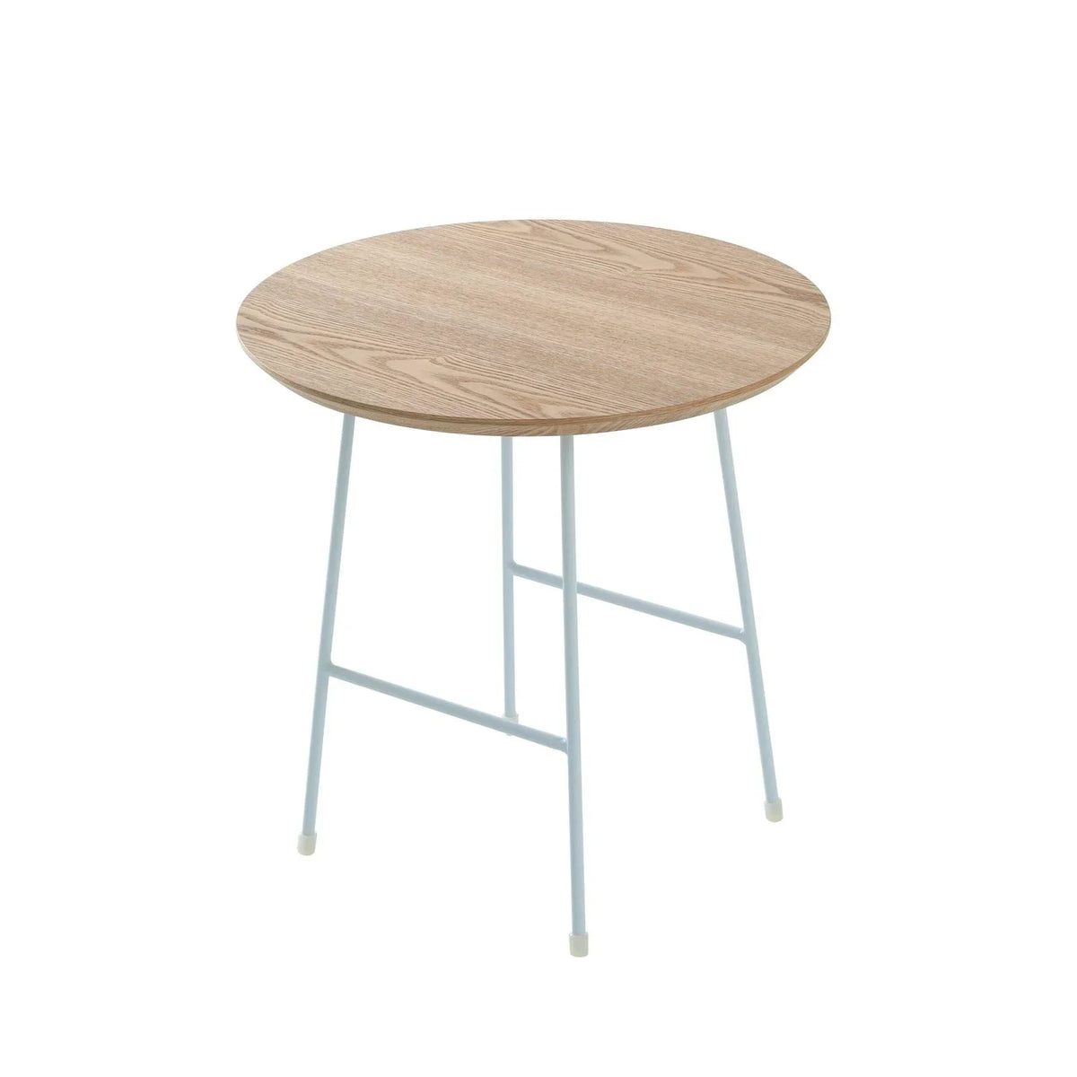 Rossmore Round Side Table with MDF Wood Tabletop in White Steel - Elax Furniture