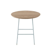 Rossmore Round Side Table with MDF Wood Tabletop in White Steel - Elax Furniture