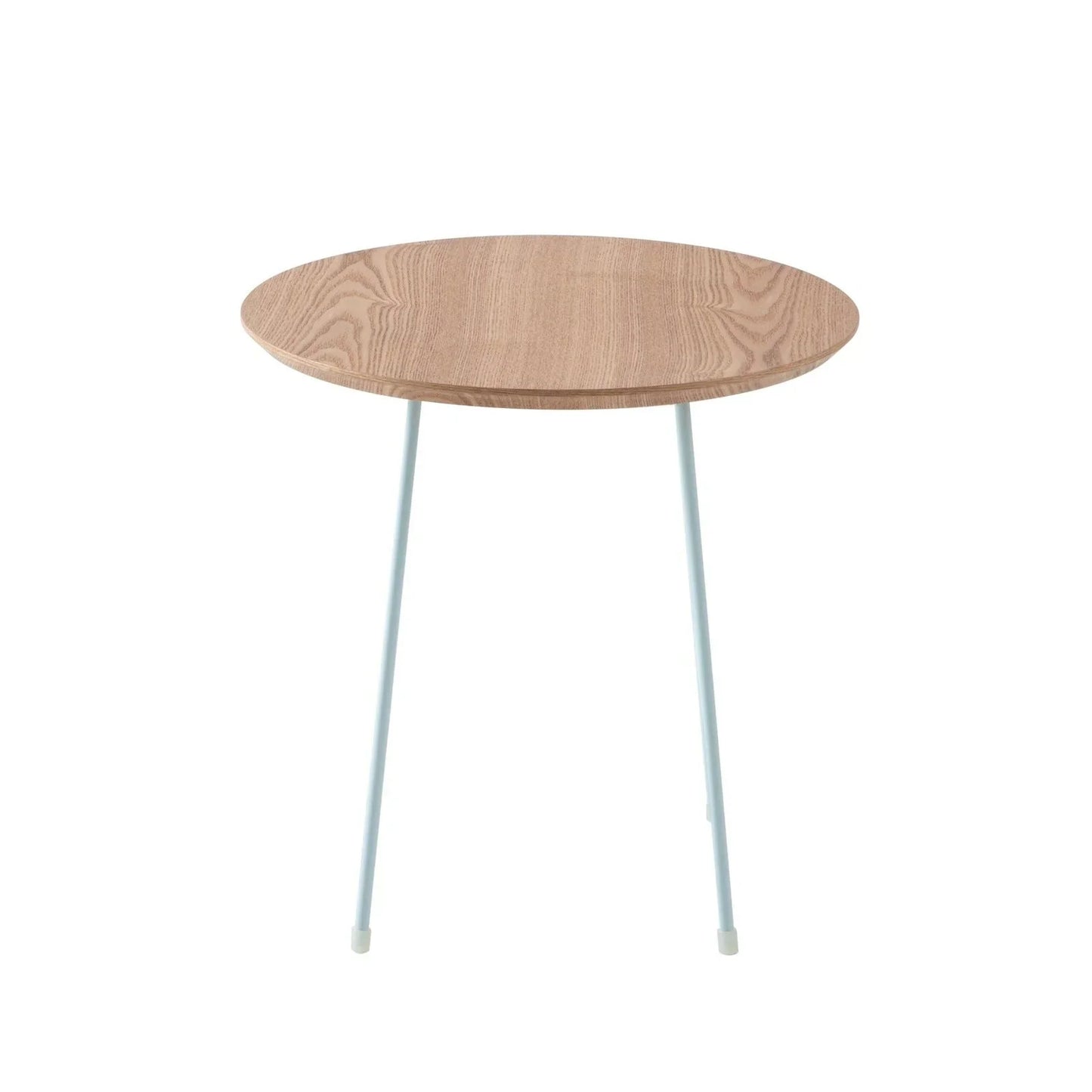 Rossmore Round Side Table with MDF Wood Tabletop in White Steel - Elax Furniture