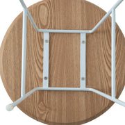 Rossmore Round Side Table with MDF Wood Tabletop in White Steel - Elax Furniture