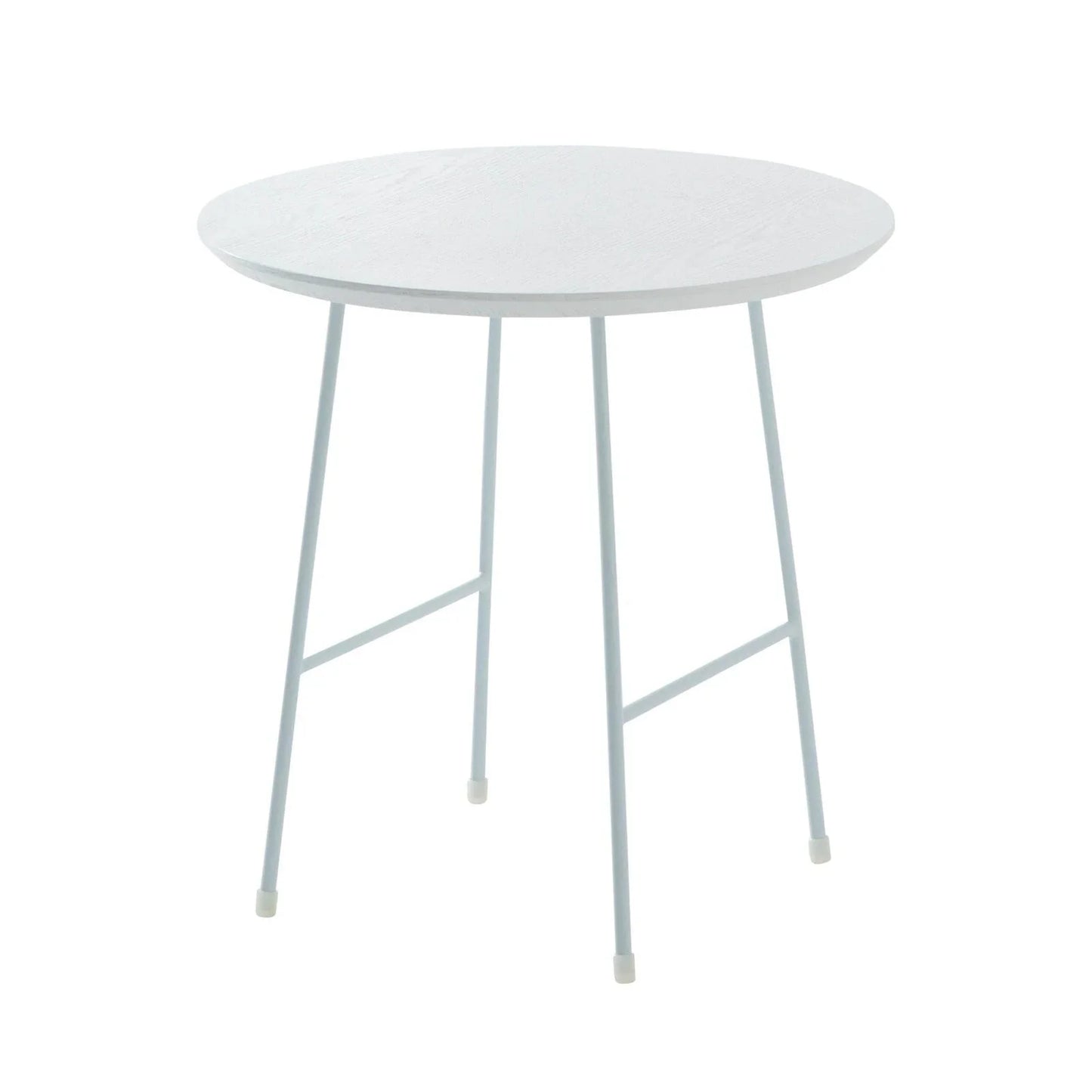 Rossmore Round Side Table with MDF Wood Tabletop in White Steel - Elax Furniture