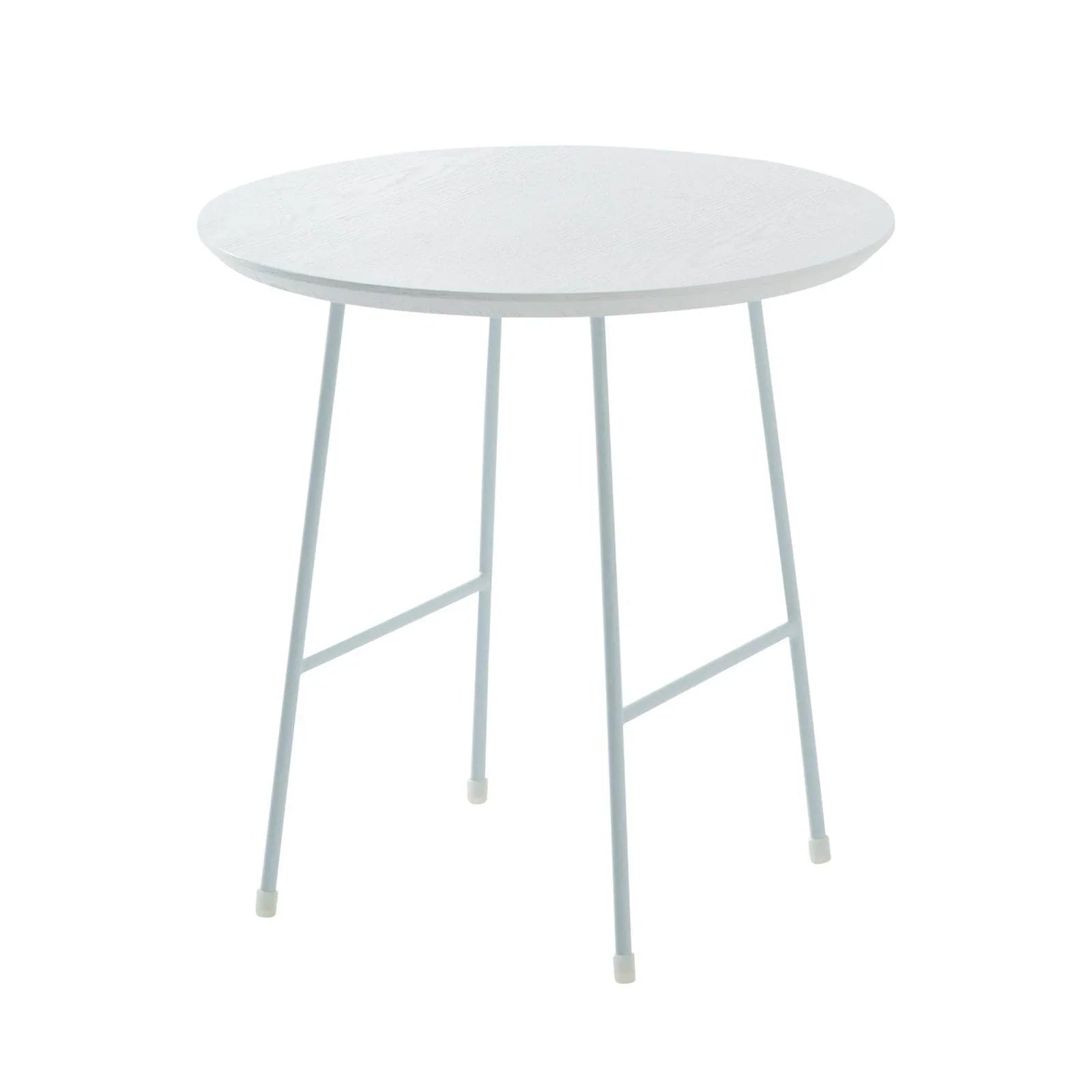 Rossmore Round Side Table with MDF Wood Tabletop in White Steel - Elax Furniture