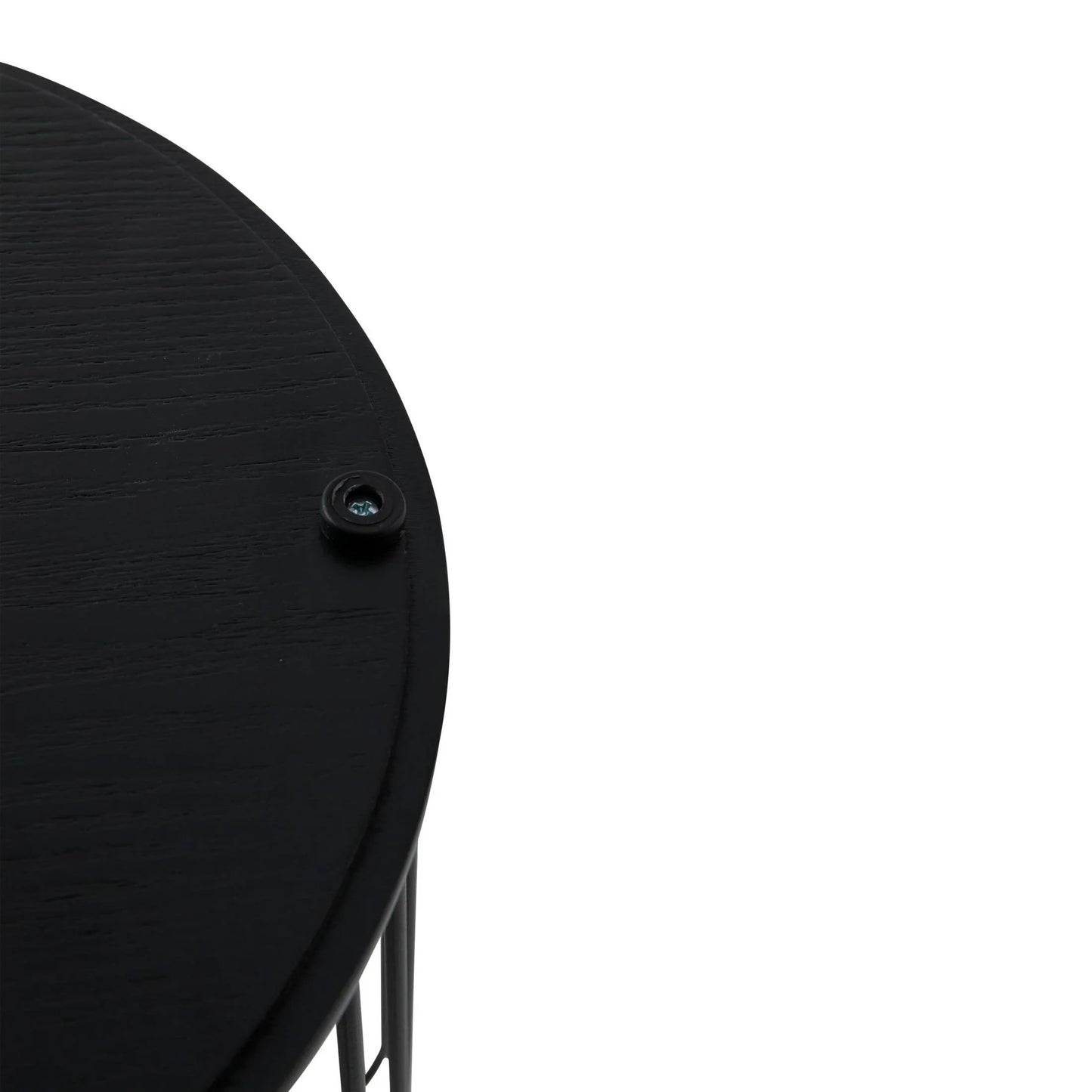 Runswick Round End Table Wood Tabletop With Steel Drum Base for Storage - Elax Furniture