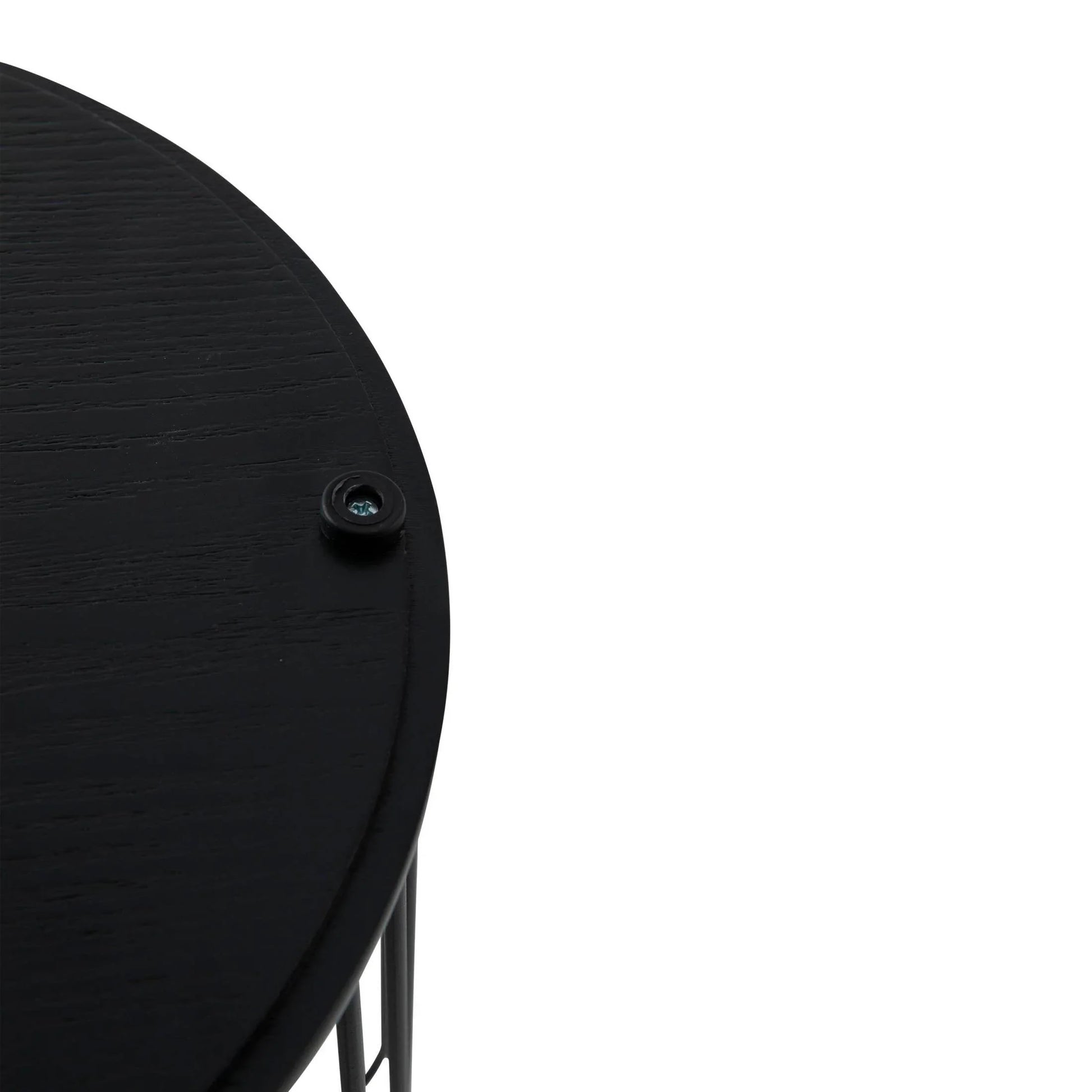 Runswick Round End Table Wood Tabletop With Steel Drum Base for Storage - Elax Furniture