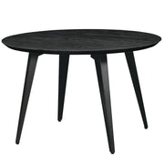 Ravenna 5-Piece Dining Set: 4 Stackable Plastic Chairs & Round Wood Table, Metal Base - Elax Furniture
