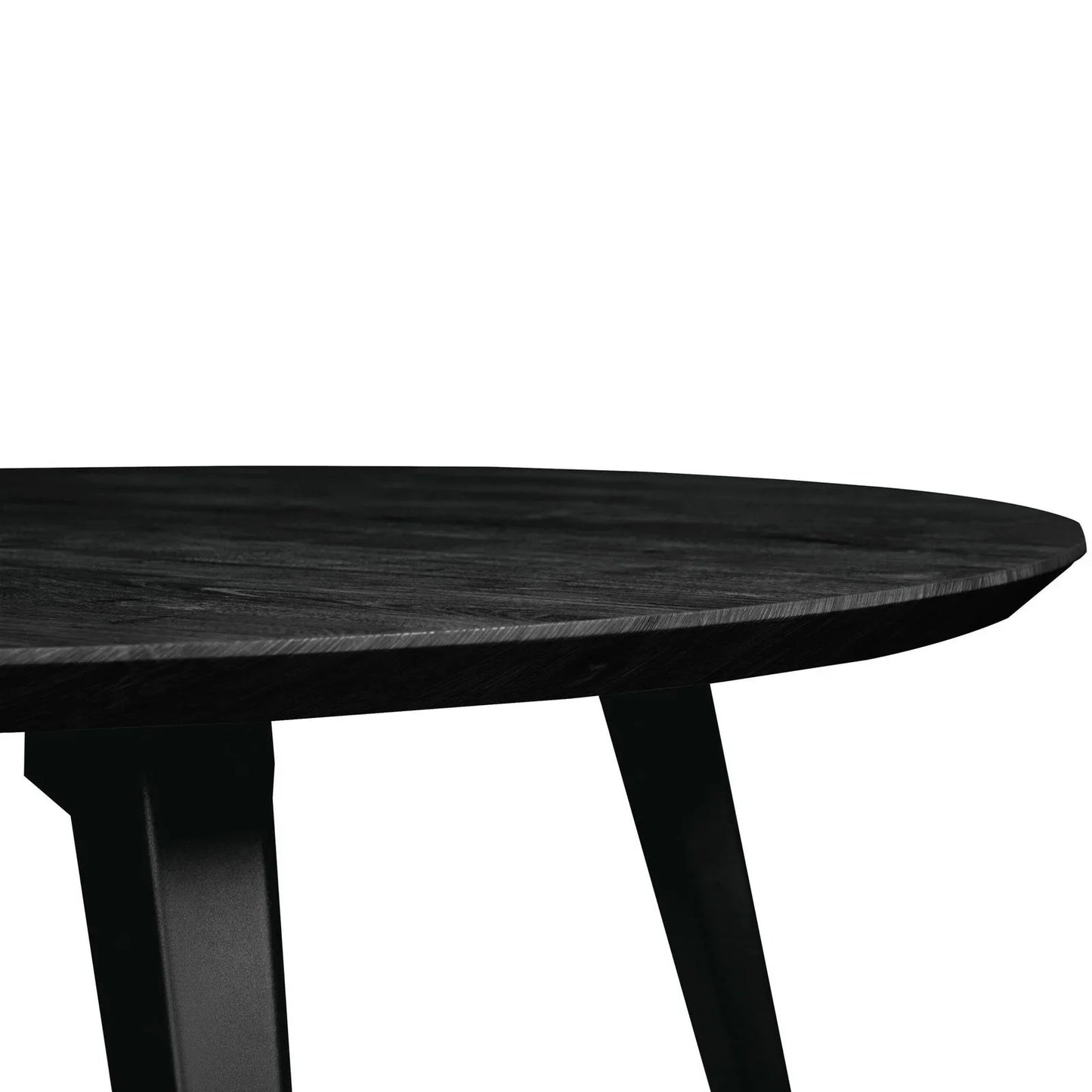 Ravenna 5-Piece Dining Set: 4 Stackable Plastic Chairs & Round Wood Table, Metal Base - Elax Furniture