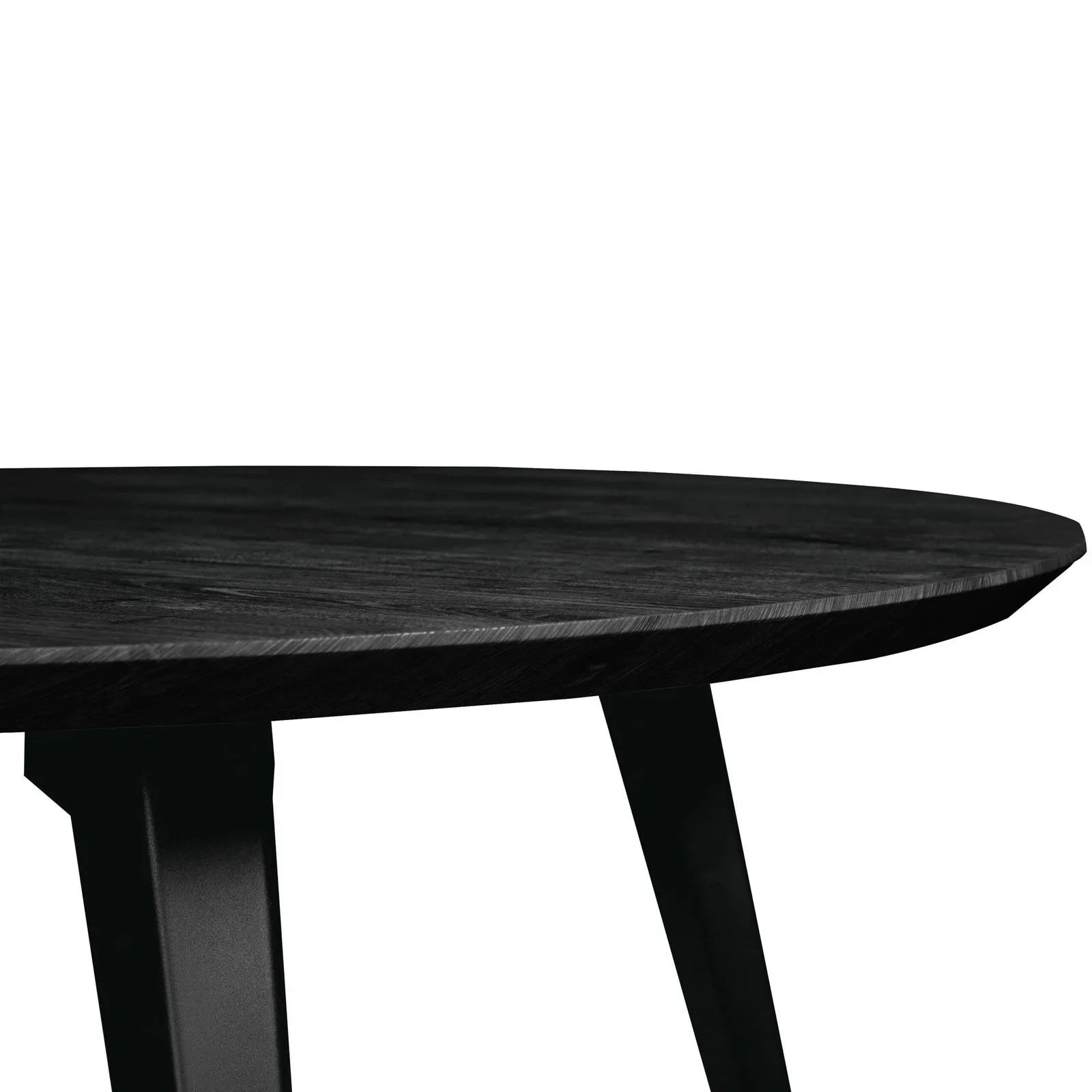 Ravenna 5-Piece Dining Set: 4 Stackable Plastic Chairs & Round Wood Table, Metal Base - Elax Furniture