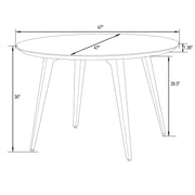Ravenna 5-Piece Dining Set: 4 Stackable Plastic Chairs & Round Wood Table, Metal Base - Elax Furniture