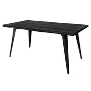 Lawrence 7-Piece Dining Set: Folding Acrylic Chairs & Rectangular Wood Table - Elax Furniture