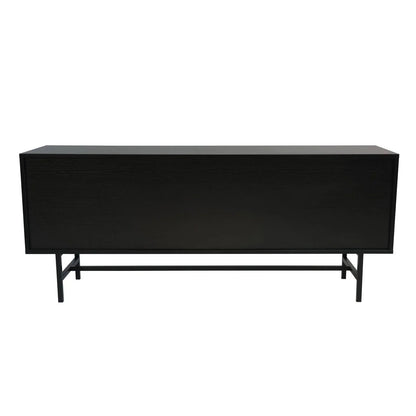 Rochester Modern Rectangular TV Stand: Enclosed Storage & Powder-Coated Iron Legs - Elax Furniture