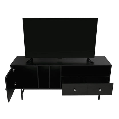 Rochester Modern Rectangular TV Stand: Enclosed Storage & Powder-Coated Iron Legs - Elax Furniture