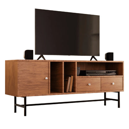 Rochester Modern Rectangular TV Stand: Enclosed Storage & Powder-Coated Iron Legs - Elax Furniture