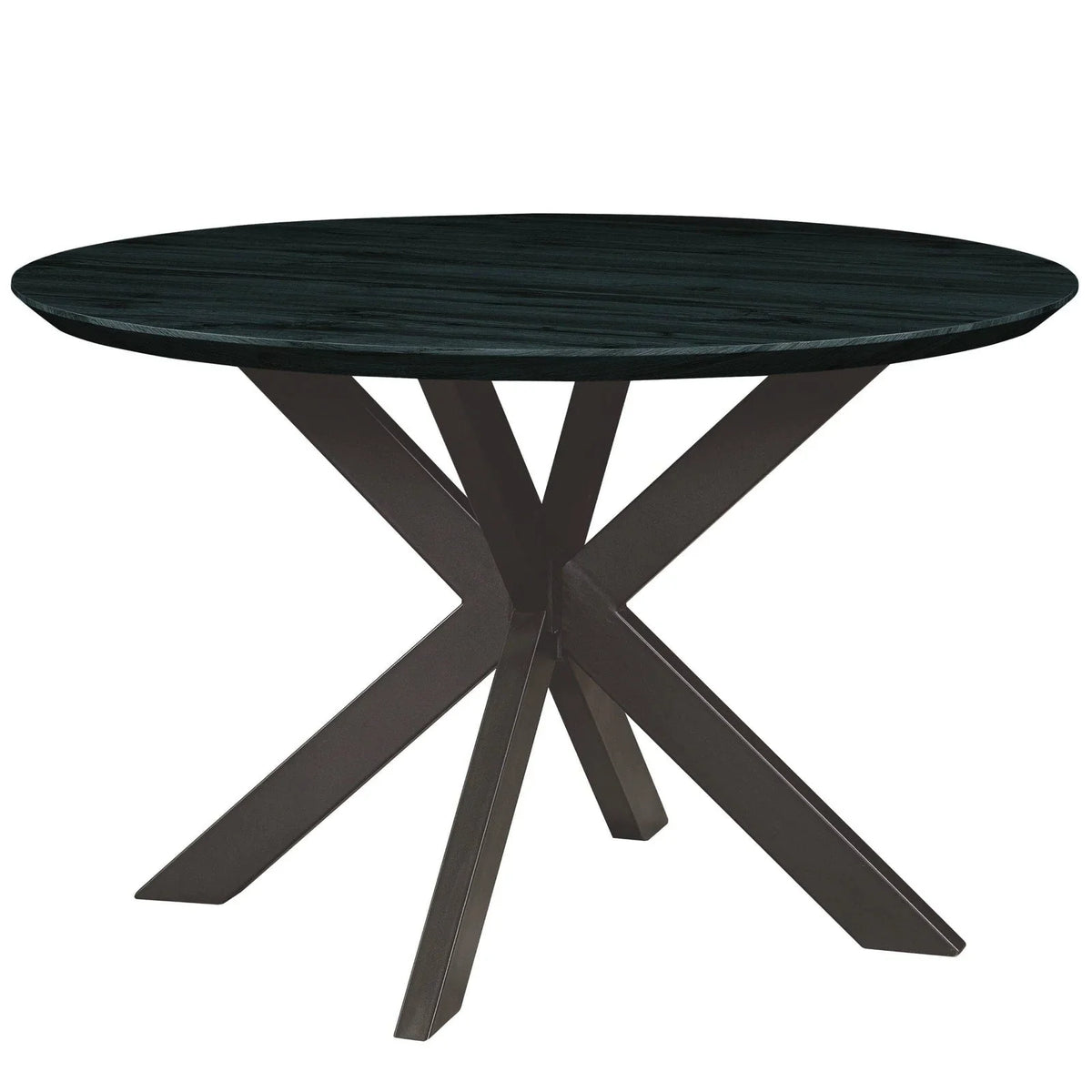 Ravenna 5-Piece Dining Set: 4 Stackable Plastic Chairs & Round Table With Geometric Base - Elax Furniture