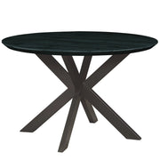 Ravenna 5-Piece Dining Set: 4 Stackable Plastic Chairs & Round Table With Geometric Base - Elax Furniture