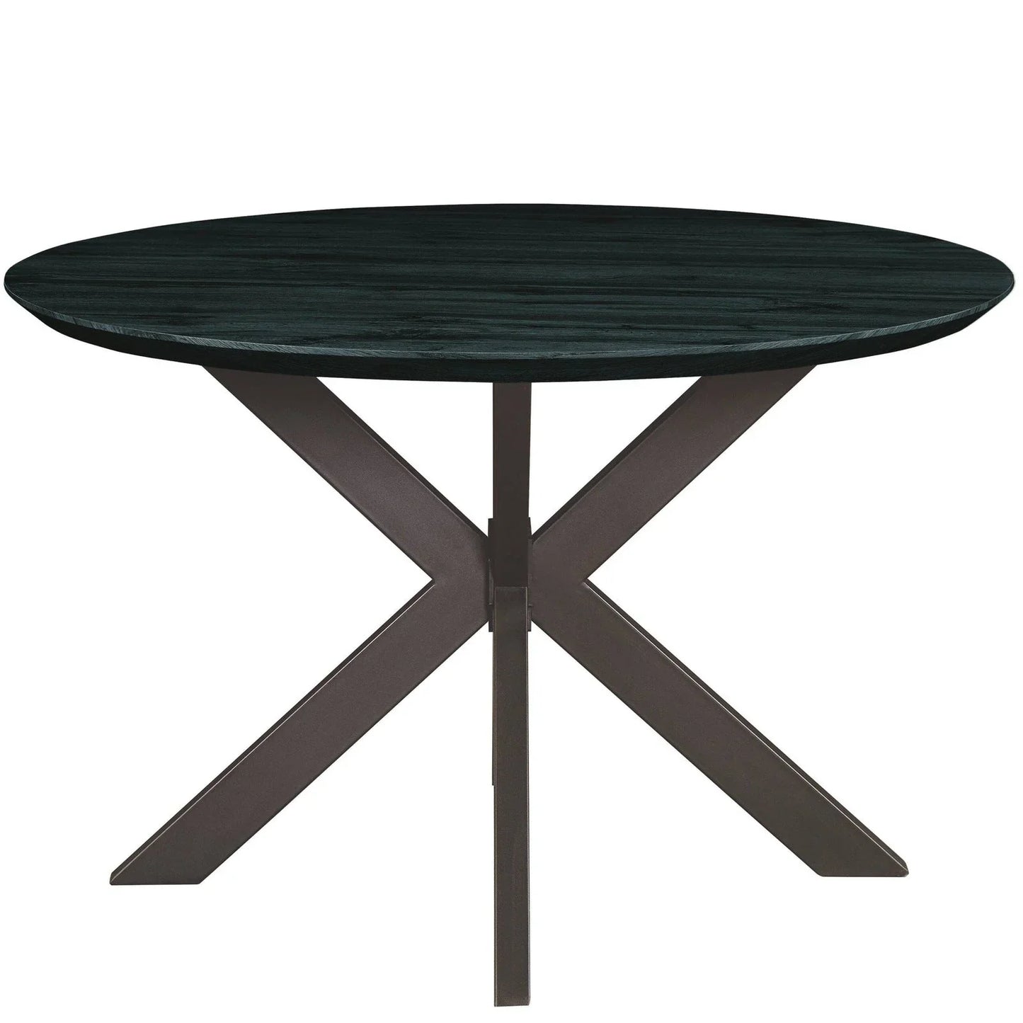 Ravenna 5-Piece Dining Set: 4 Stackable Plastic Chairs & Round Table With Geometric Base - Elax Furniture