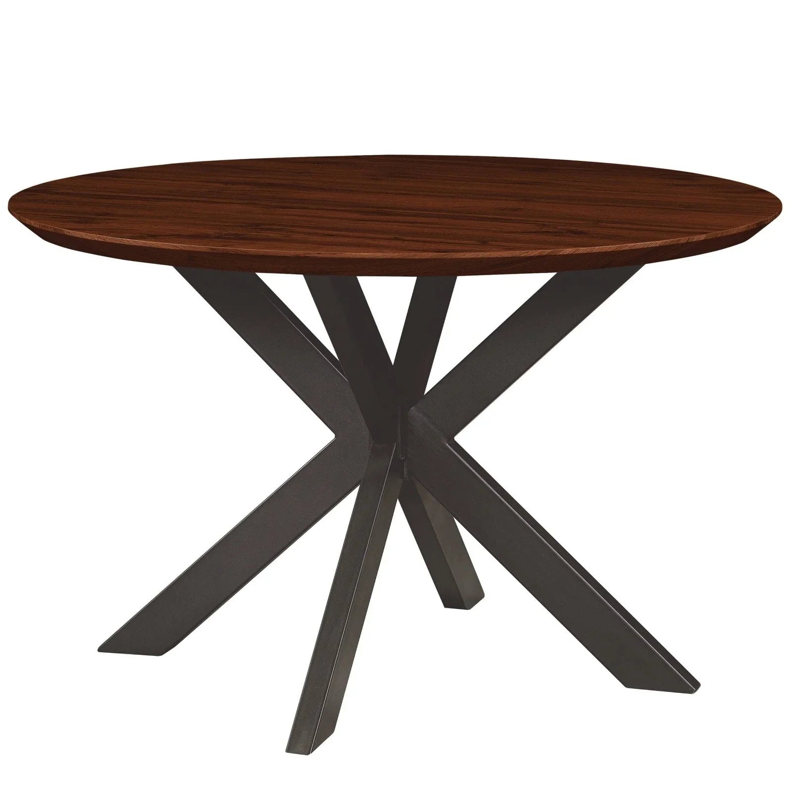 Ravenna 47" Round MDF Wood Dining Table With Modern Metal Base - Elax Furniture