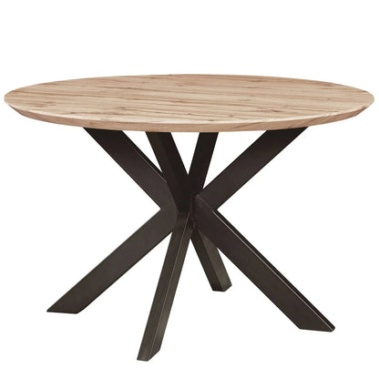 Ravenna 47" Round MDF Wood Dining Table With Modern Metal Base - Elax Furniture