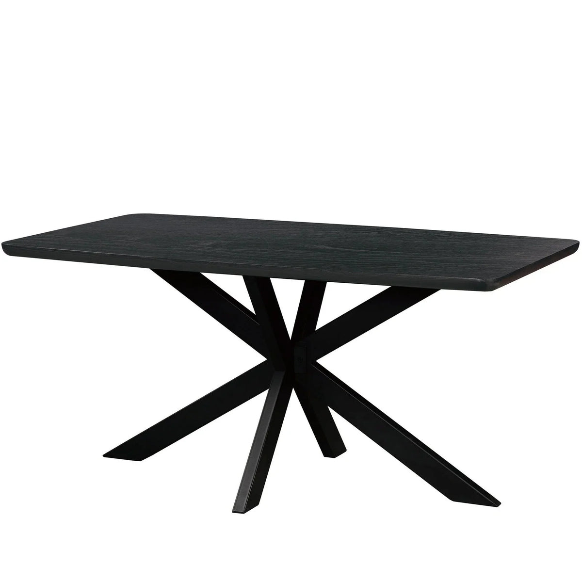 Lawrence 7-Piece Dining Set: Folding Acrylic Chairs & Rectangular Wood Table with Geometric Base - Elax Furniture