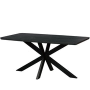 Lawrence 7-Piece Dining Set: Folding Acrylic Chairs & Rectangular Wood Table with Geometric Base - Elax Furniture