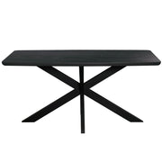 Lawrence 7-Piece Dining Set: Folding Acrylic Chairs & Rectangular Wood Table with Geometric Base - Elax Furniture