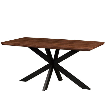 Ravenna 63" Wood Dining Table With Modern Metal Base - Elax Furniture