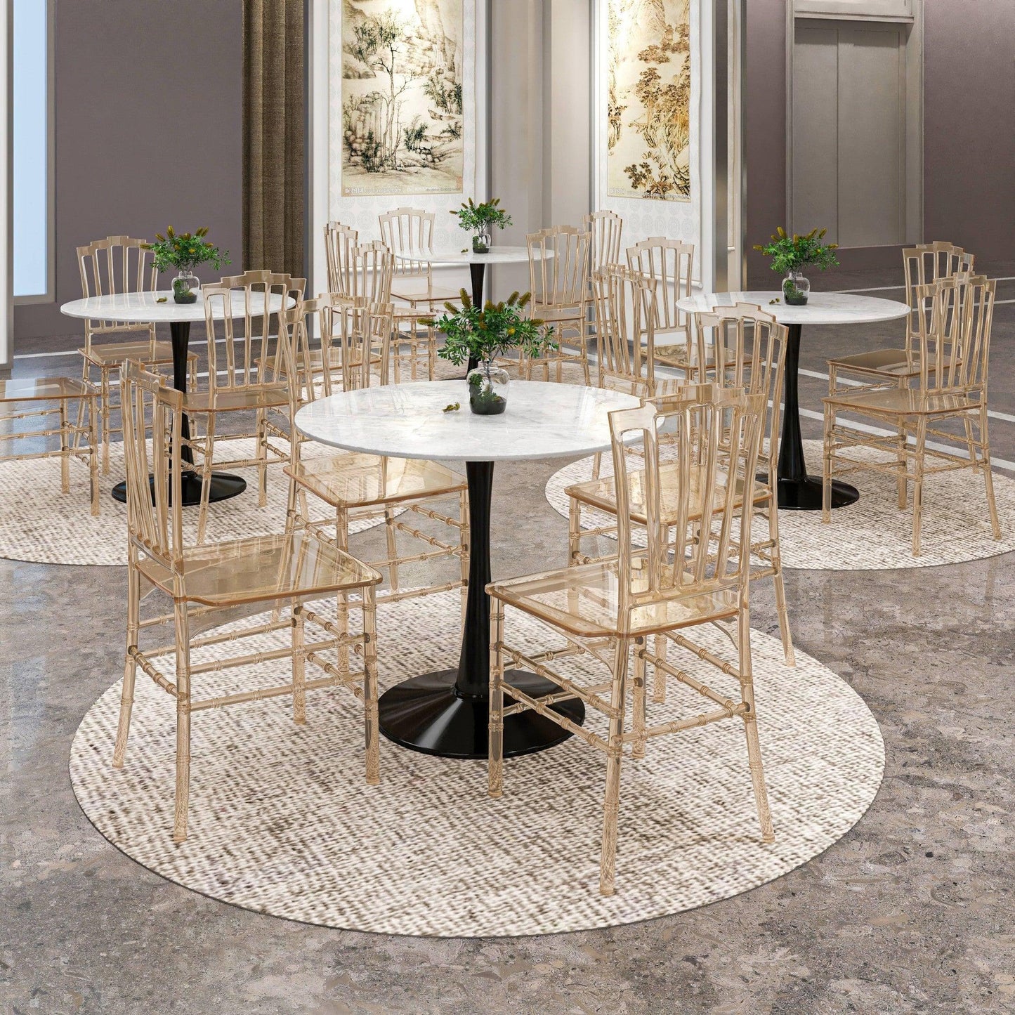 Synth Dining Chair Polycarbonate Side Chair with Windsor Back Design - Elax Furniture