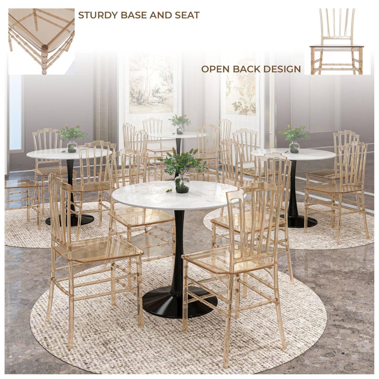 Synth Dining Chair Polycarbonate Side Chair with Windsor Back Design - Elax Furniture