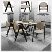 Savor Dining Chair in Leather/Polyester with Curved and Open-Back Design - Elax Furniture