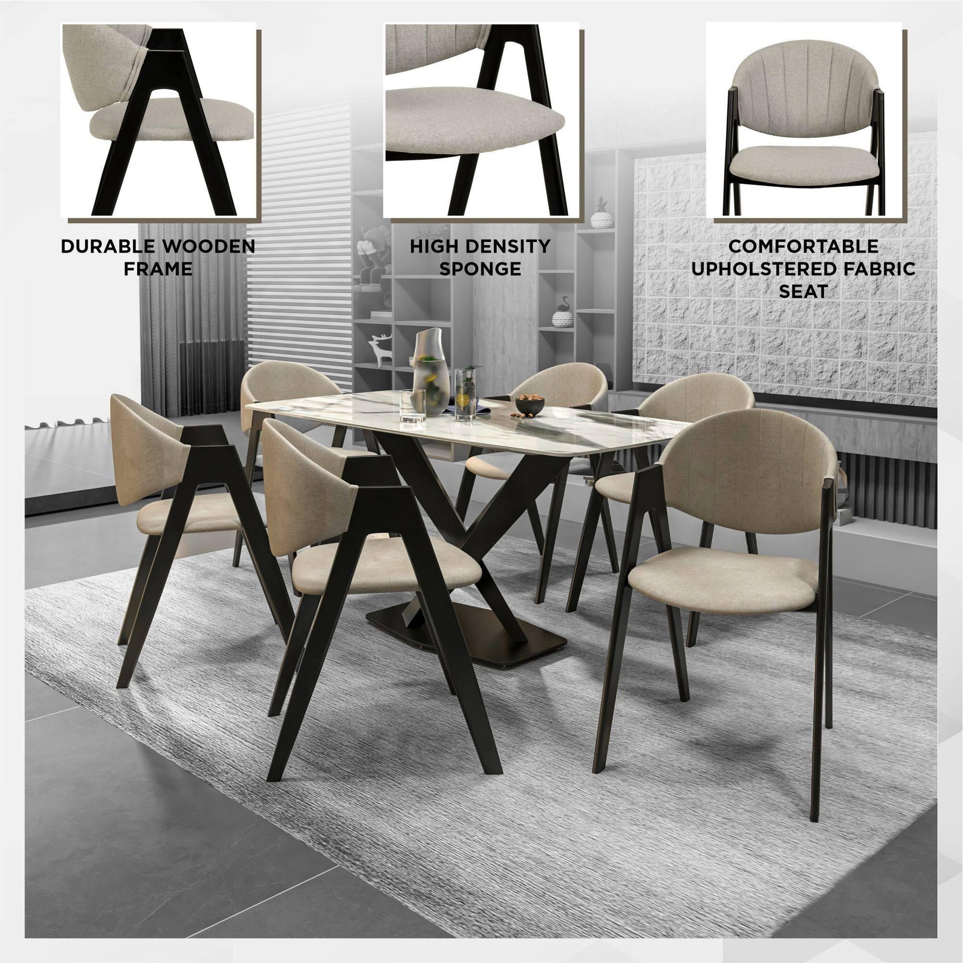 Savor Dining Chair in Leather/Polyester with Curved and Open-Back Design - Elax Furniture